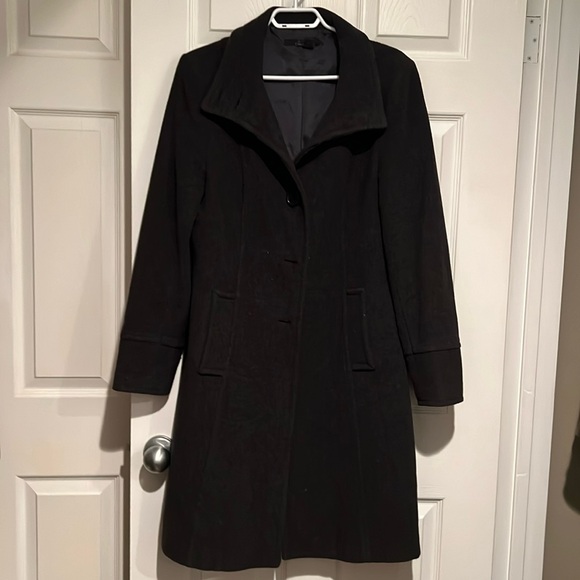 Zara Wool Coat Funnel Neck - Picture 1 of 6